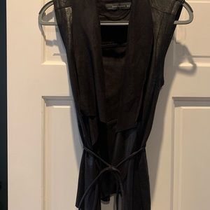 Faux leather black vest